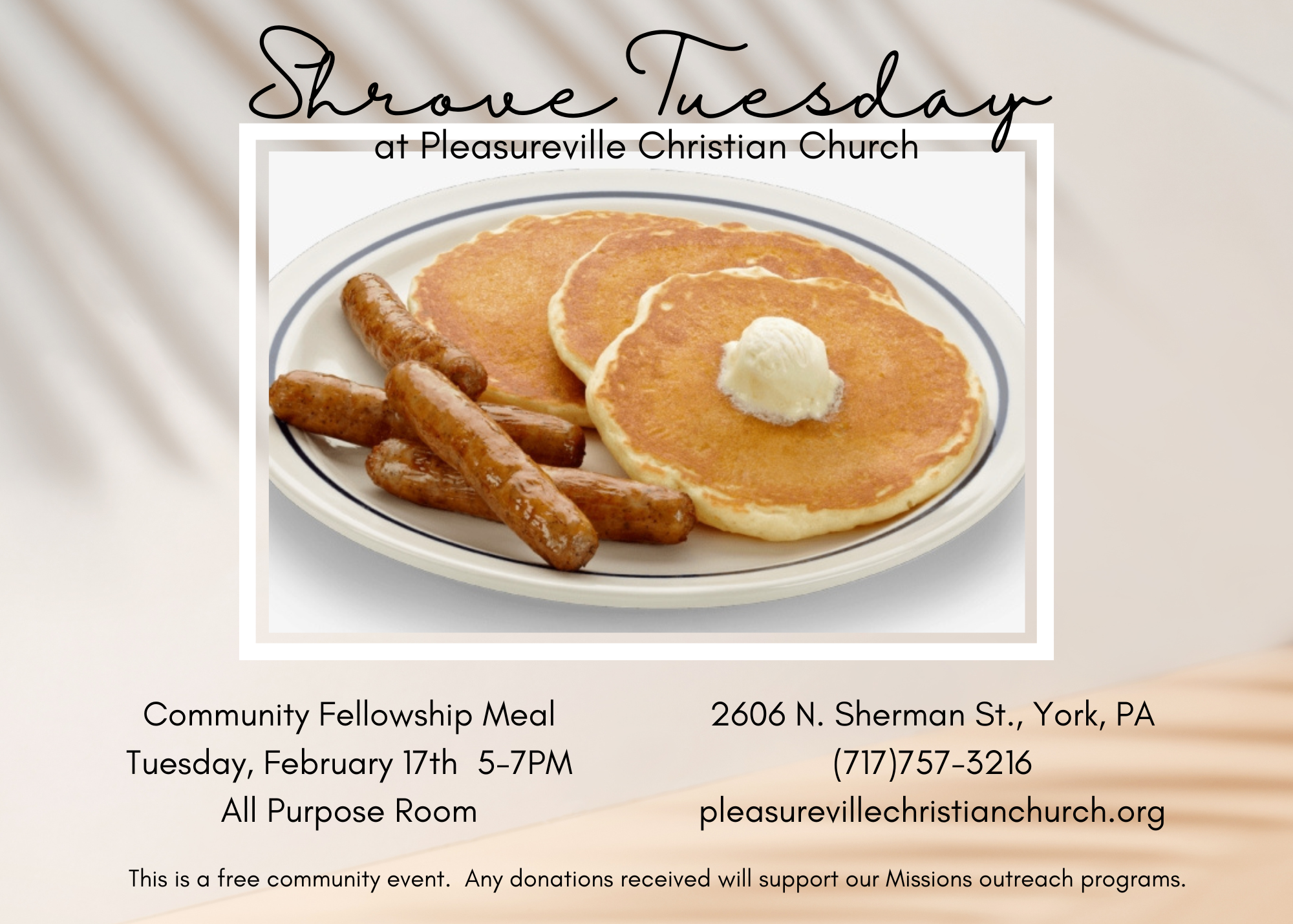 Shrove Tuesday Community Fellowship Meal